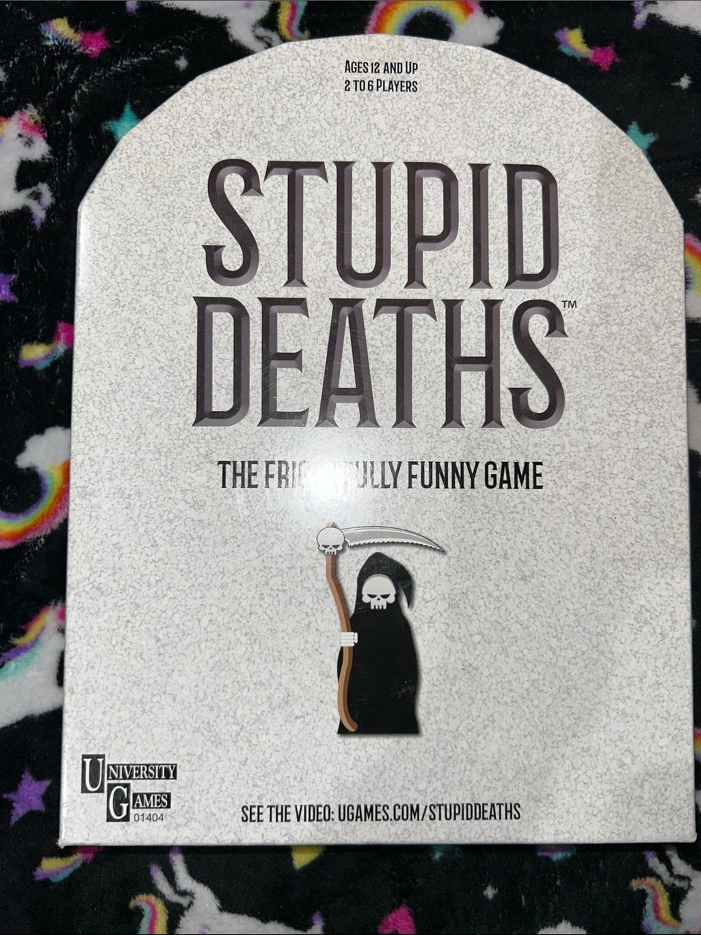 University Games Stupid Deaths Card Game - White and Black